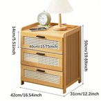 竹製 ベッドサイドキャビネット ナイトテーブル ベッドサイドテーブル ナイトテーブル サイドチェスト キャビネット ソファテーブル 小型 スリム おしゃれ 木製引き出し 収納家具 簡易テーブル 小型テーブル 省スペース ブラウン ２色展開