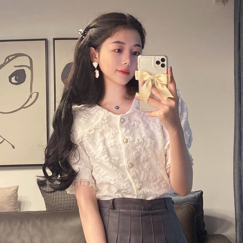 ホワイトスリーブシャツ サマースタイルトップス 夏物 スーパーモール69714309395