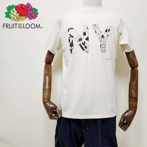 【送料無料】FRUIT OF THE LOOM Tシャツ ネコ NY NEW YORK ニューヨーク かわいい 猫 MEOW CITY