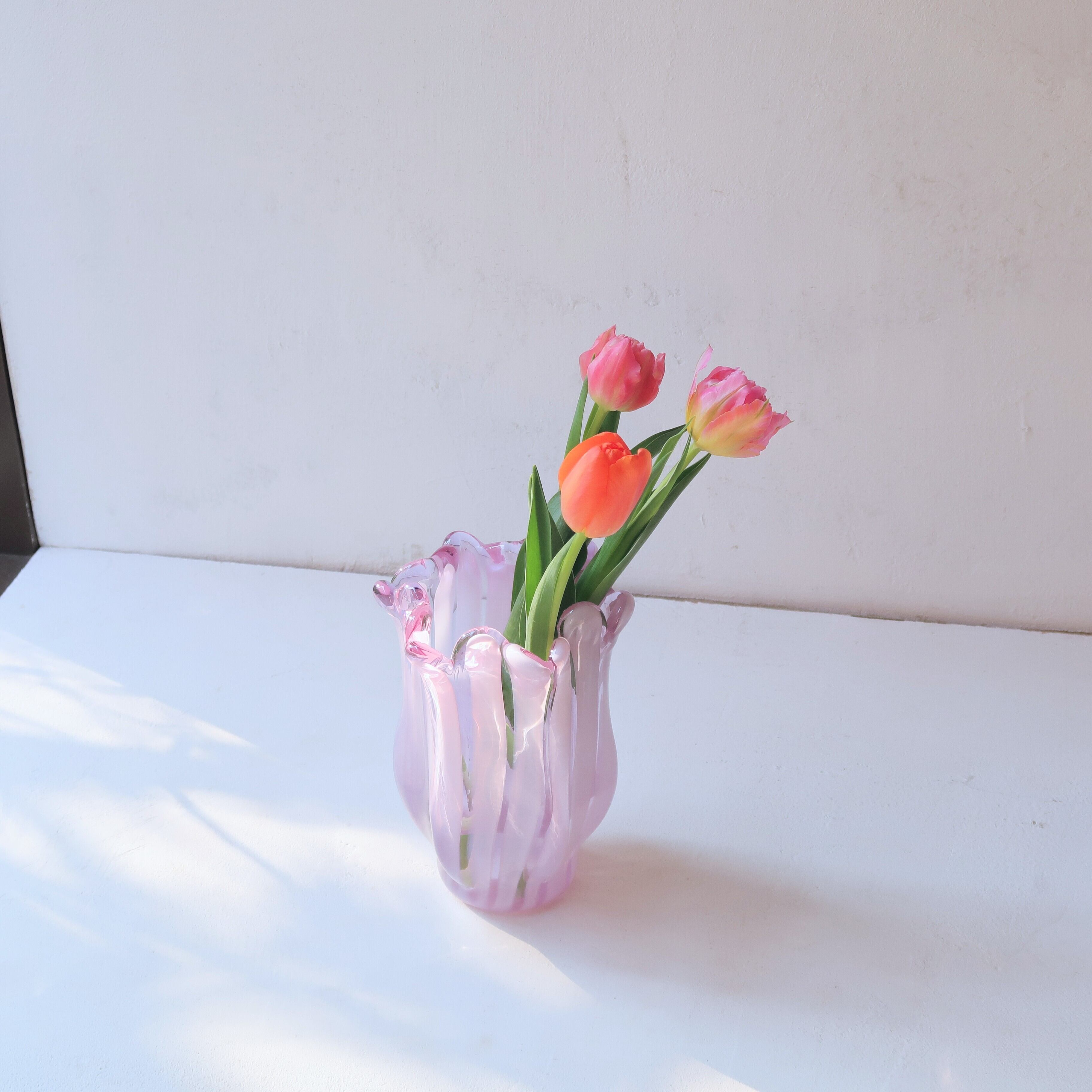 パープルストライプのひらひら花瓶 | SUISUI