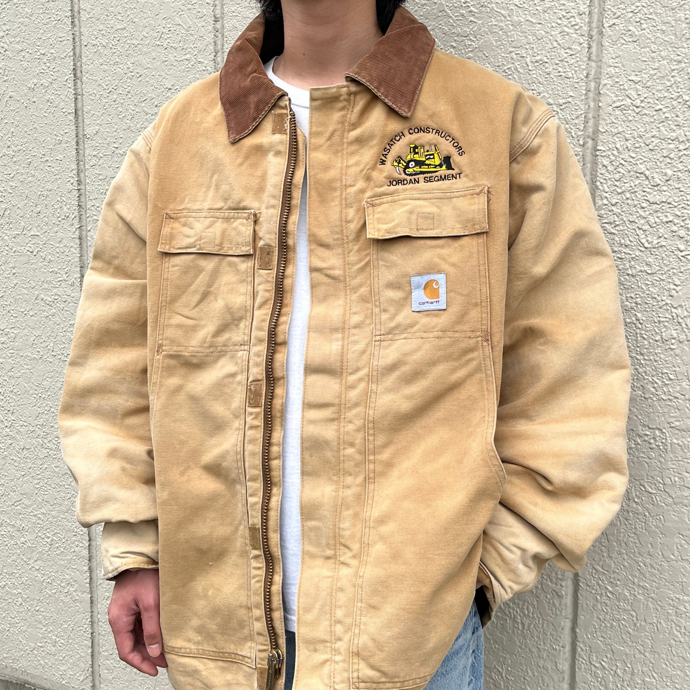 carhartt カーハート ダウンジャケット ハーフジップ 刺繍ロゴ 90s