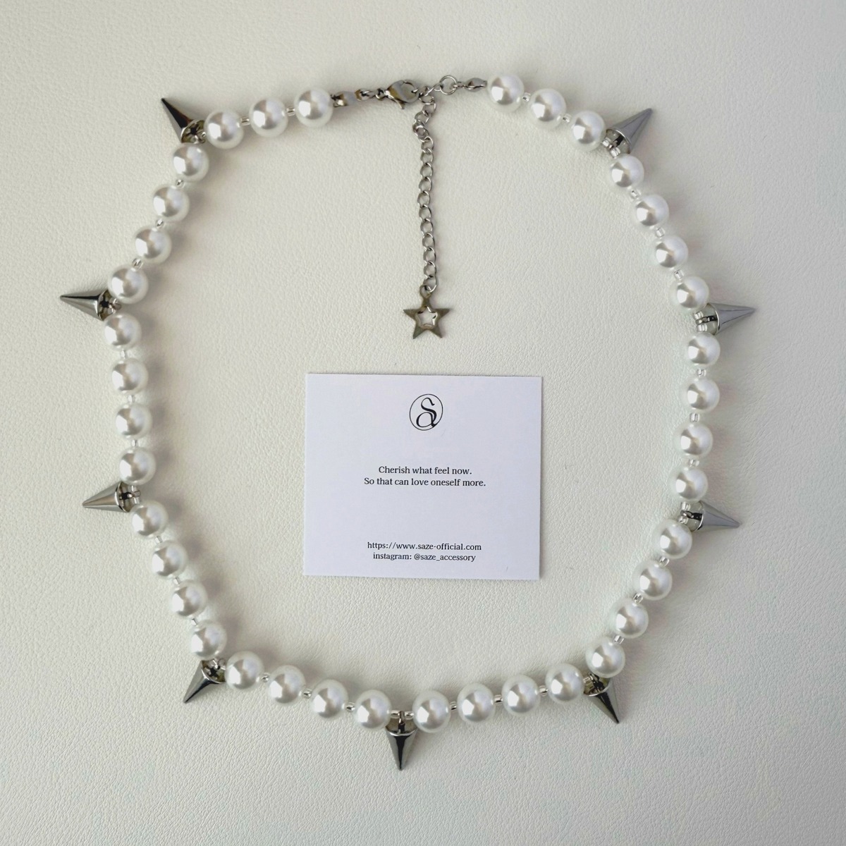 spike pearl necklace | saze