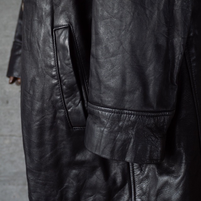"PELLE CUIR" '90s vintage Leather car coat