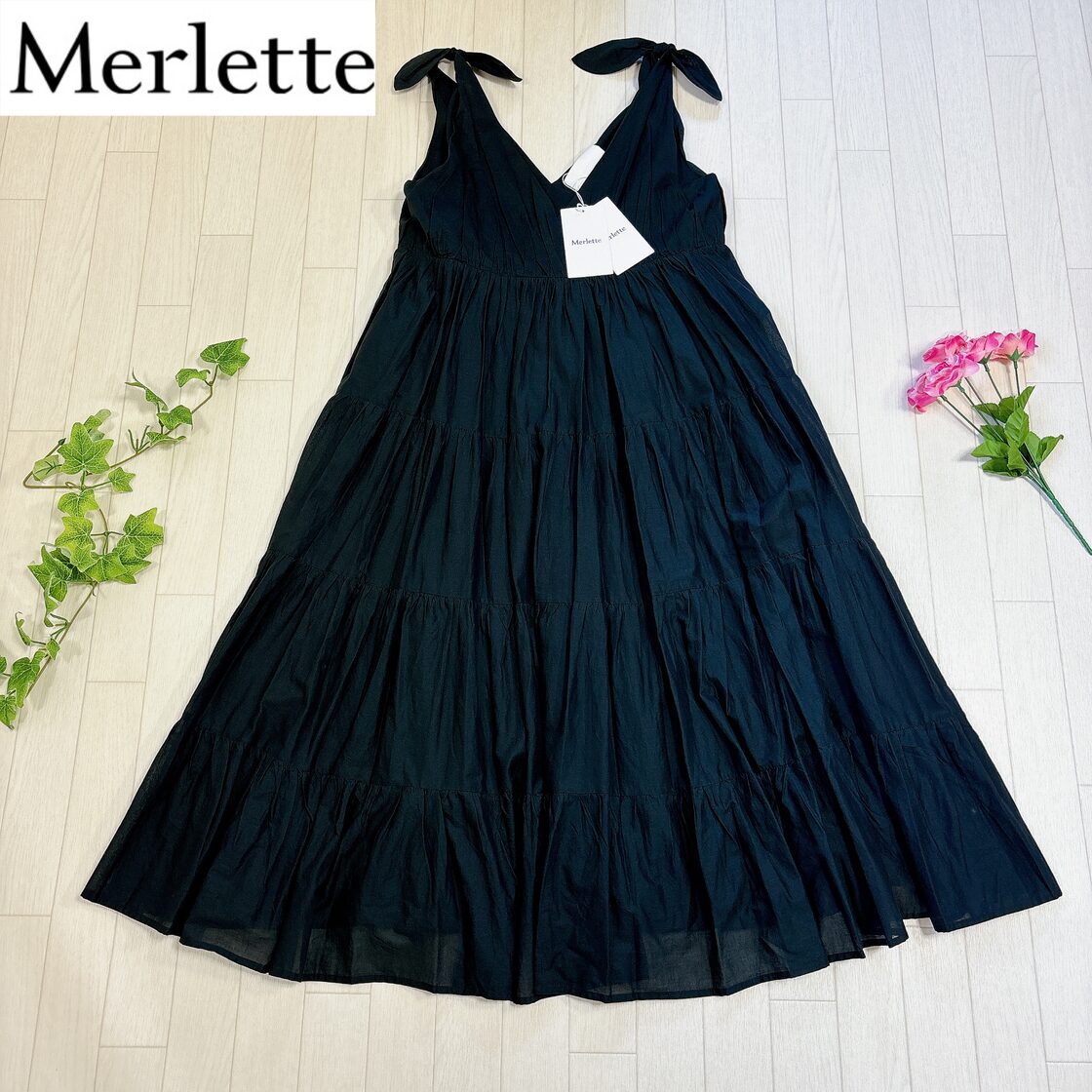 新品 タグ付き Merlette マーレット FLOR ドレス ティアード ロング 