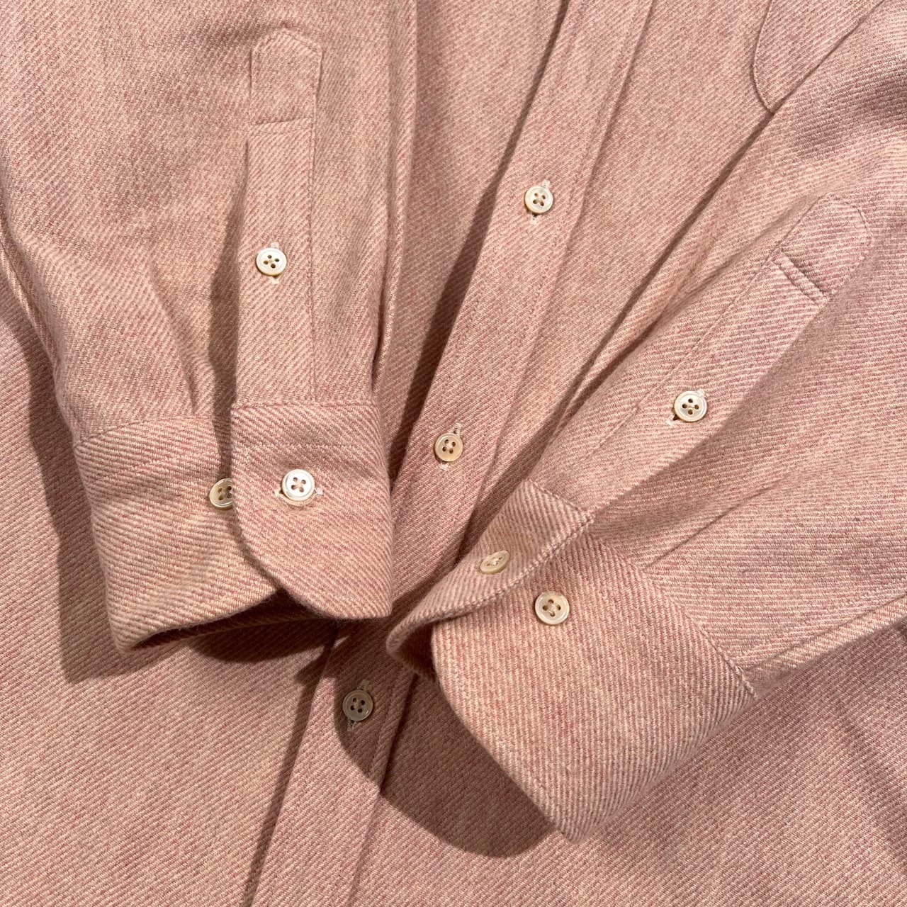 DAKS ダックス アンゴラ混 羊毛 ウール 長袖 ネルシャツ ボタンダウン サイズ L /ピンク系 日本製 オンワード樫山 紳士