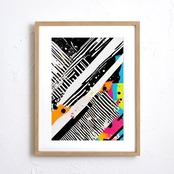 Illuminate｜白黒ストライプ×グラフィックポスター｜都会的ストリート感漂うモダンインテリアにA3ポスター