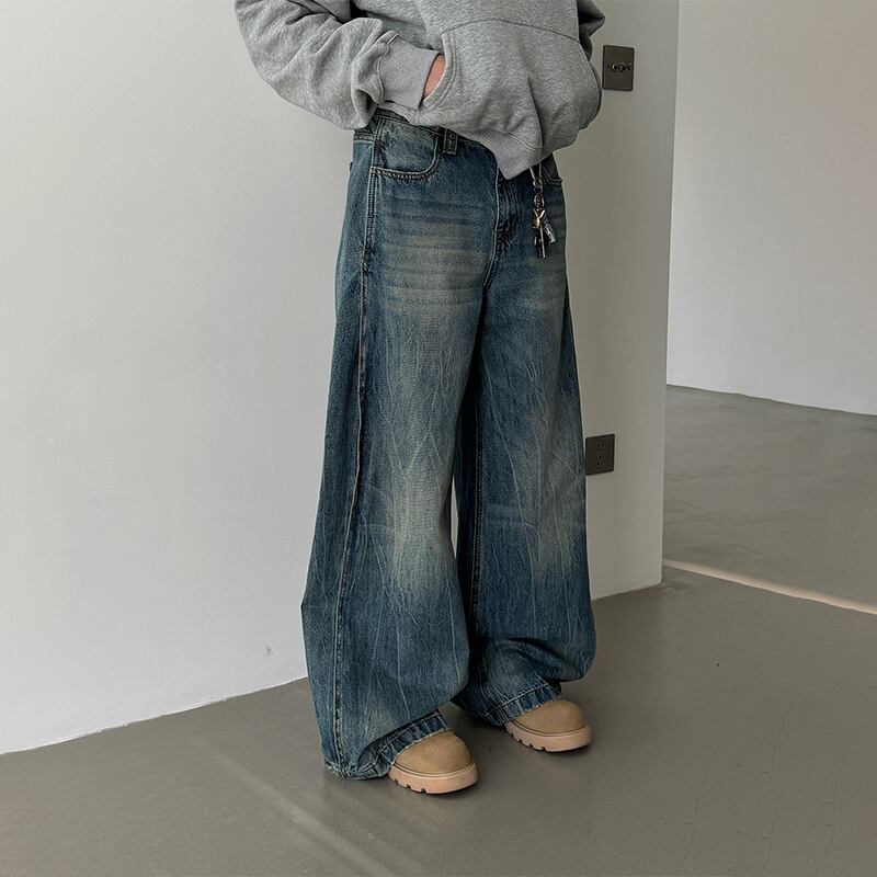 19 STUDIOルーズワイドデニムパンツ