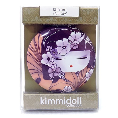 KIMMIDOLL コンパクトミラー 手鏡 おしゃれ かわいい 拡大鏡付き こけし人形 キミドール チズル(KF1118)