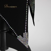 【美品タグ付き 社交ダンス衣装】ブラック系 黒 スカート レッスン パーティー DANCE FASHION MERRY 無地 シンプル 社交ダンス スカート Mサイズ Lサイズ 伸縮性有り ウエストゴム仕様 洗練された ブラック ストーン付き フォーマル