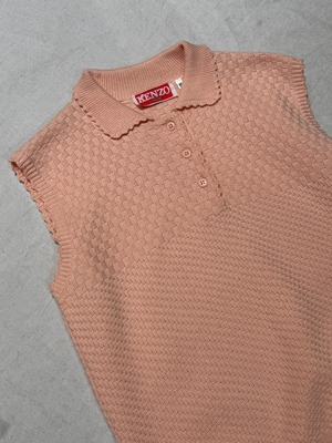 "KENZO" 1982 Cotton acrylic knit vest