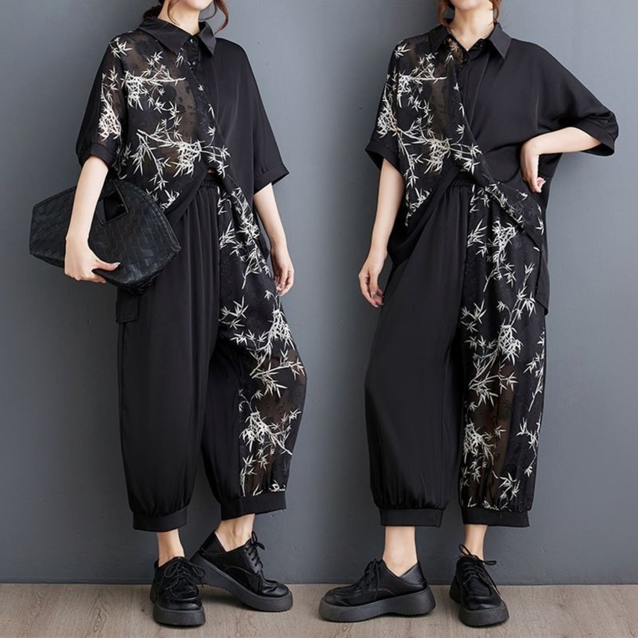 竹プリント クロスデザイン セットアップ  30156