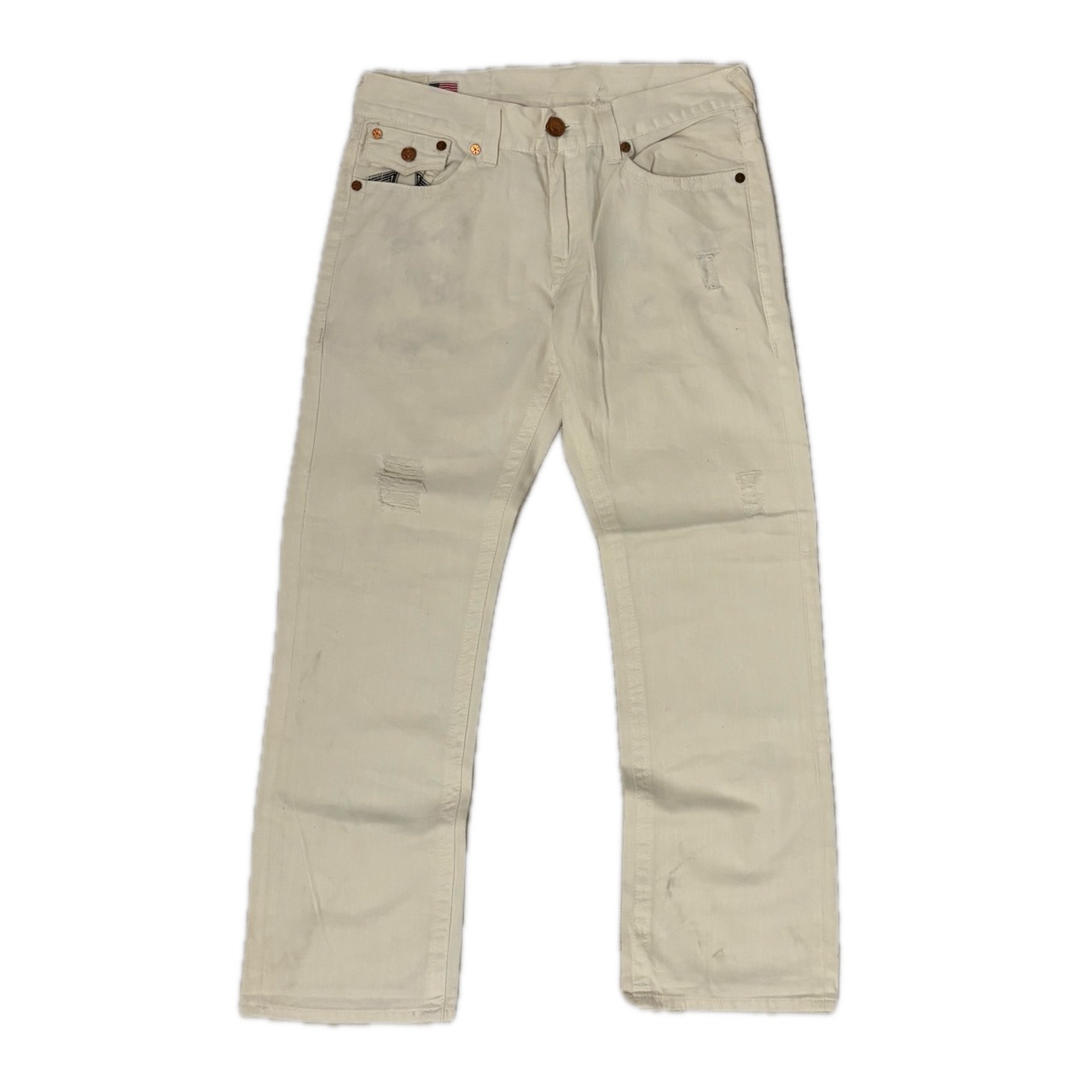 TRUE RELIGION デニム 白 W34 ストレート トゥルーレリジョン | 古着屋