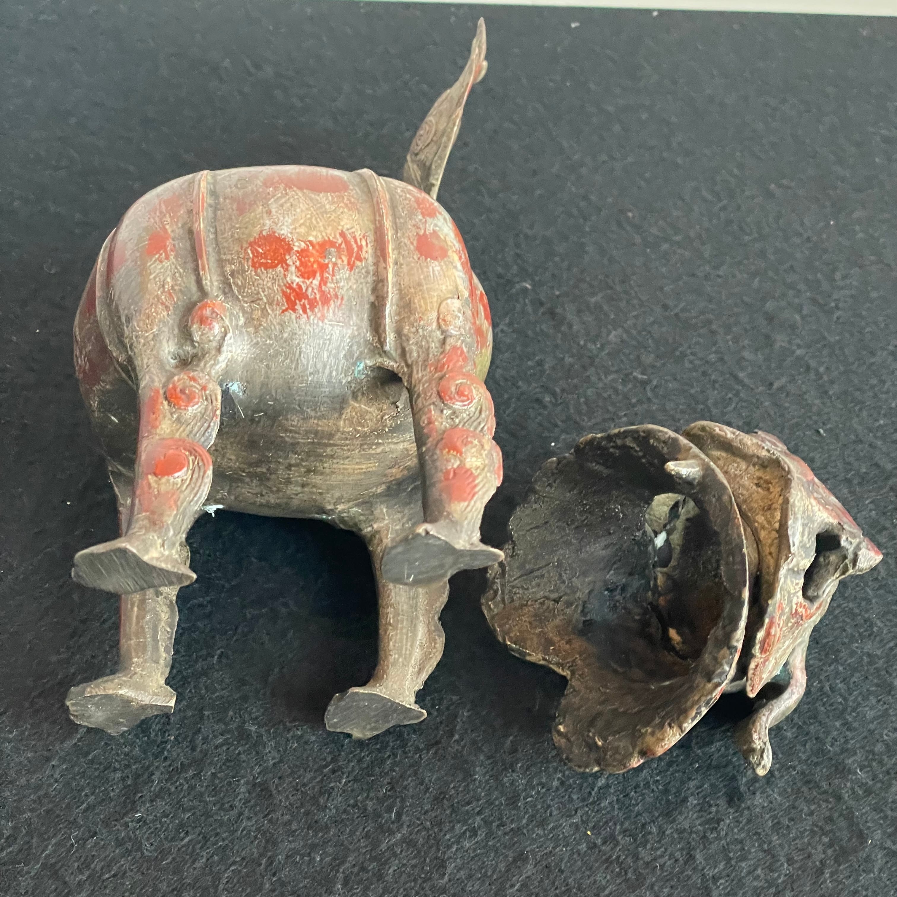 中国古玩 香炉 唐銅 獅子 梅花鳥紋 香道具 chinese antiques incense