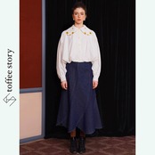 【2color】花の妖精：芸術的なお花刺繍のドールカラーブラウス 《C0191》