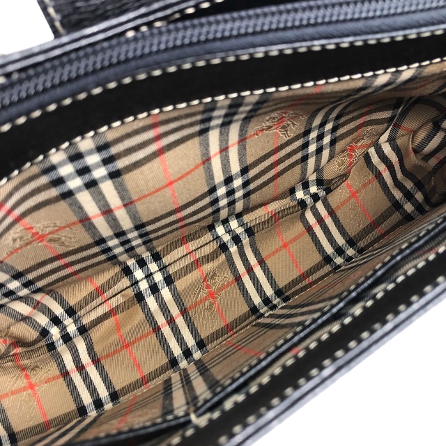 BURBERRY バーバリー ロゴ レザー ショルダーバッグ ブラック vintage ヴィンテージ オールド is62jw