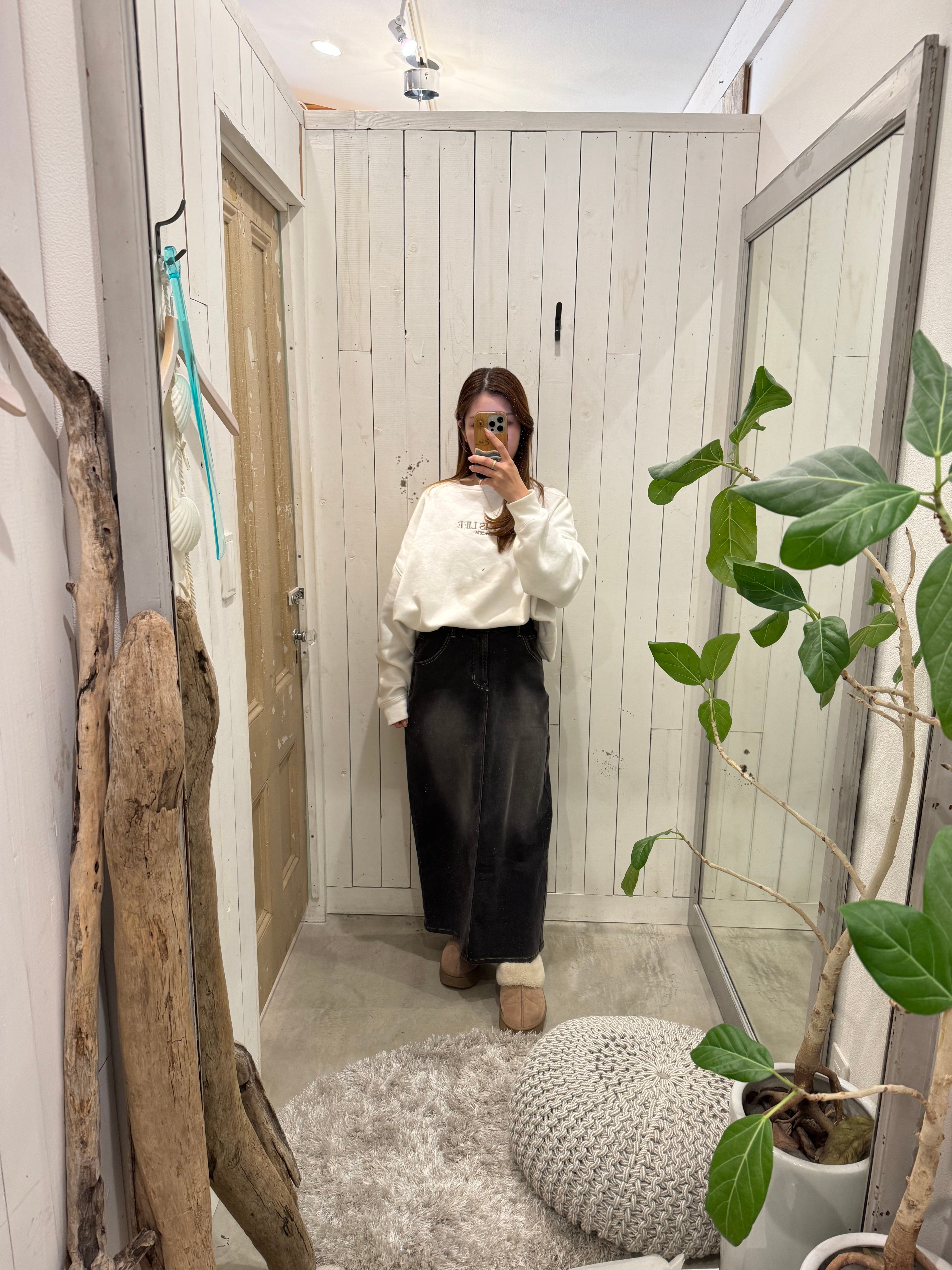 LIFE is×mapua 裏起毛デニムスカート¥7,200(7,920)