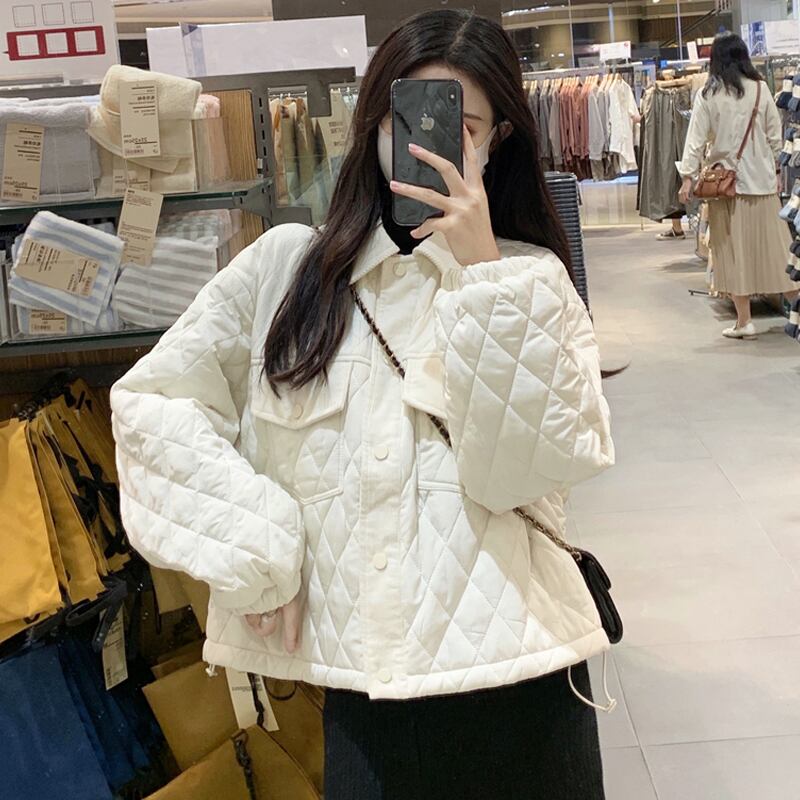 ホワイトジャケット オータムウィンターショート コットン 秋物 冬物 スーパーモール57299218887