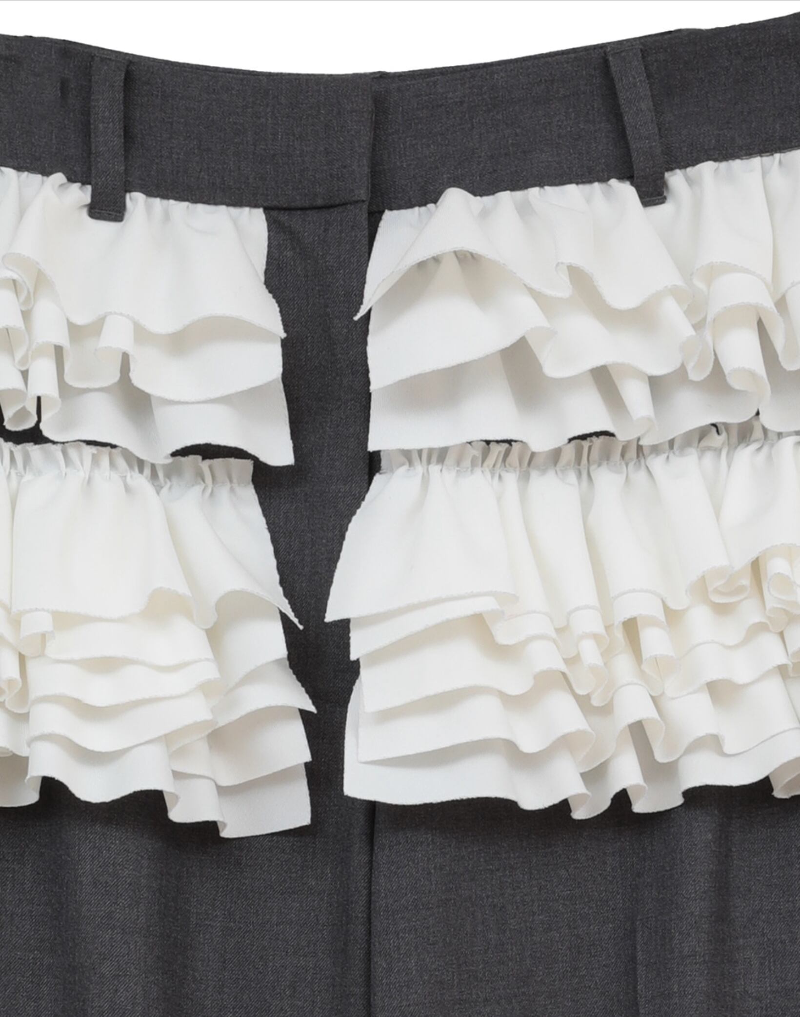 CLANE FRILLED SLACKS GRAY | FLICKA ASHIYA