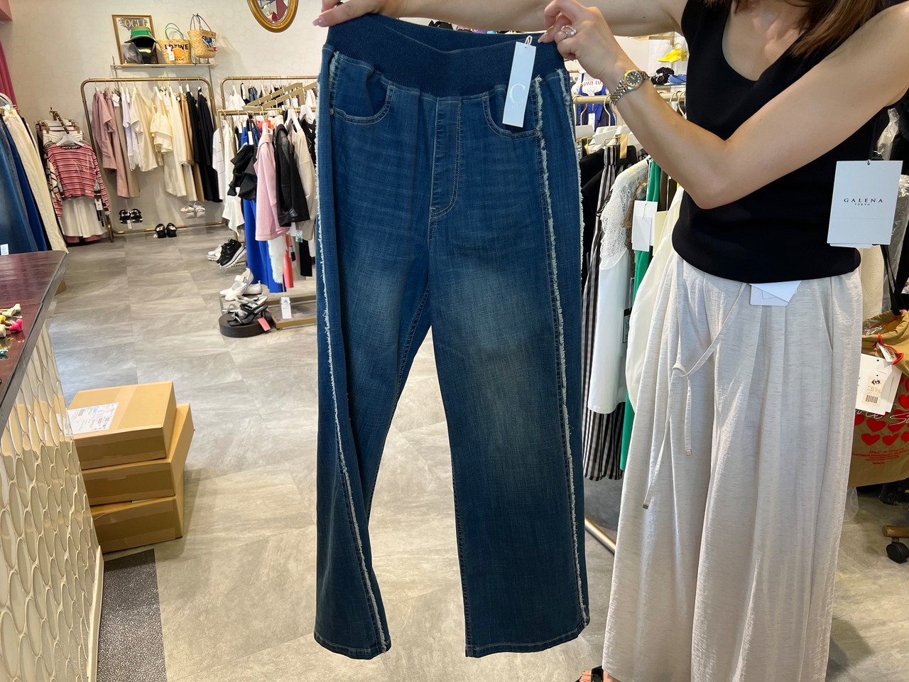シーシークロス C.C.CROSS  サイドフリンジストレートデニム