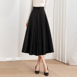 ハイウエスト膝丈Aラインスカート 4type W00609