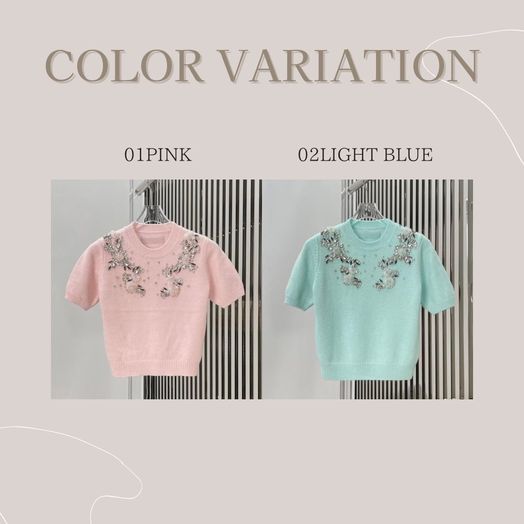 Arch gather see-through tops (Pink) – POPPY