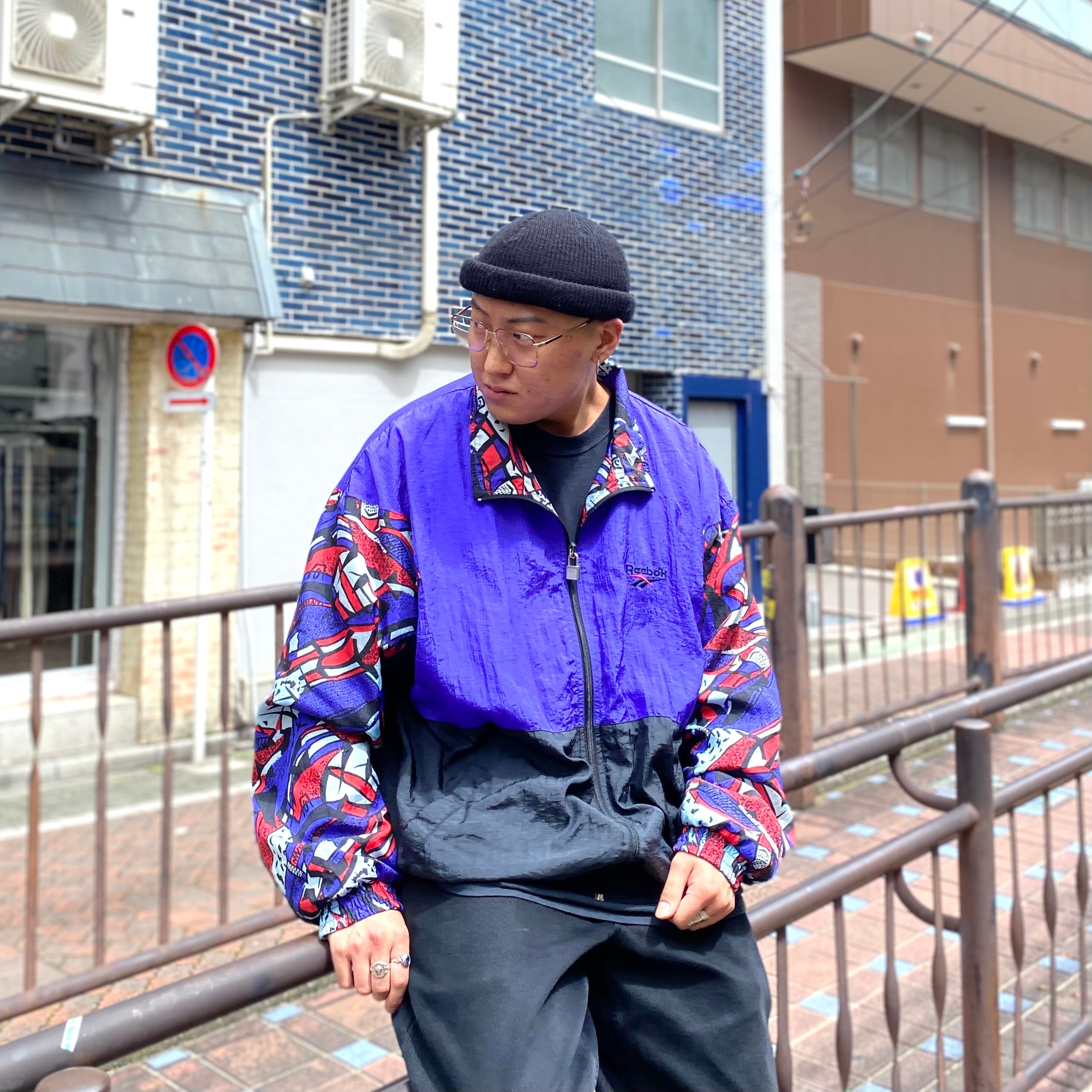 90年代 size：XL 【 Reebok 】リーボック ナイロンジャケット ナイロン ...