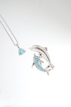 パライバトルマリン ブローチ K18(WG) / 0.300ct / DA 0.010ct