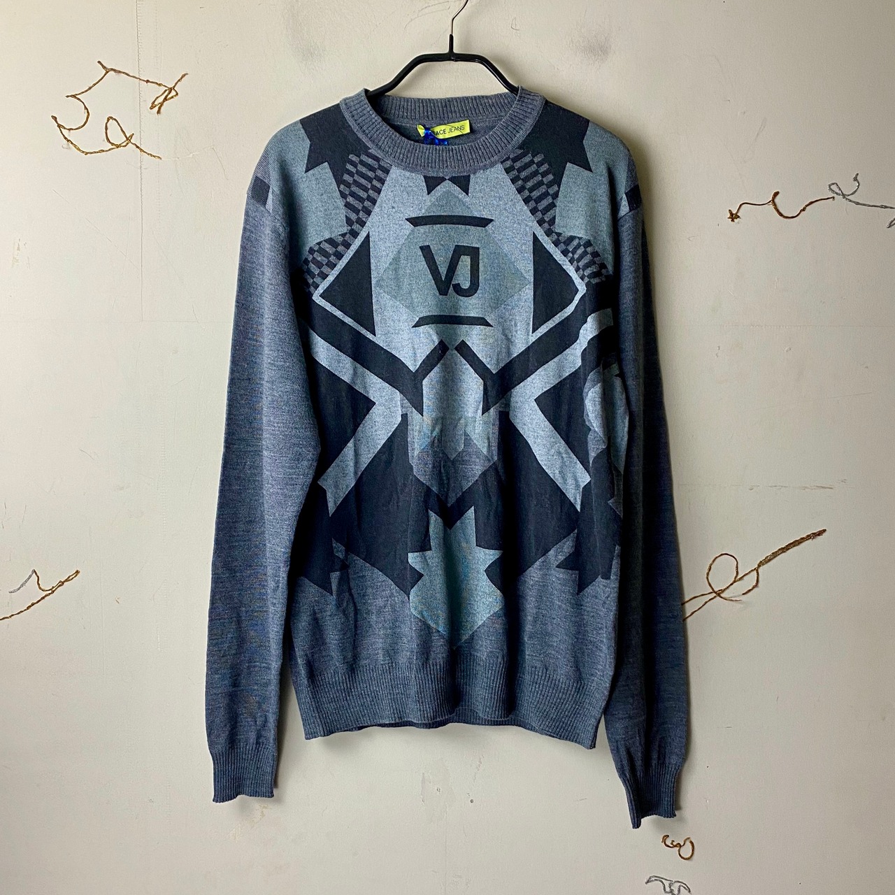 vintage VERSACE JEANS geometric print sweater