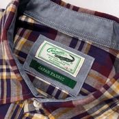 Crocodile クロコダイル 日本製生地 チェック 長袖シャツ サイズ L /メンズ/パープル系×イエロー系