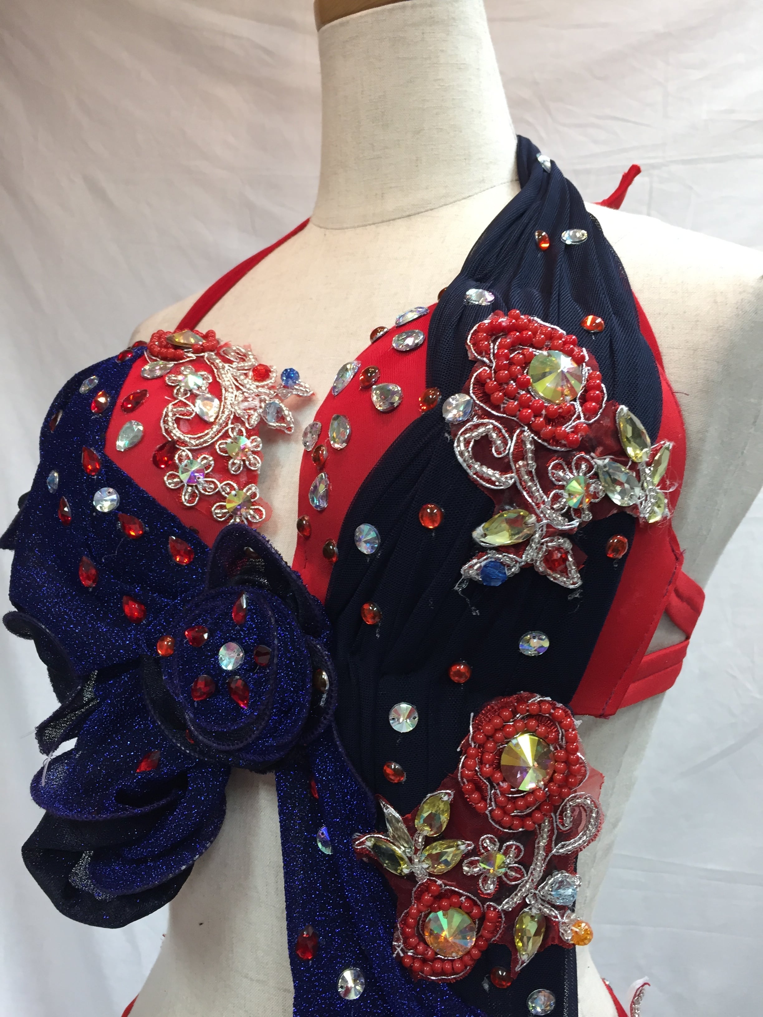 エジプト製 ベリーダンス衣装 赤&紺 | shamirajapan