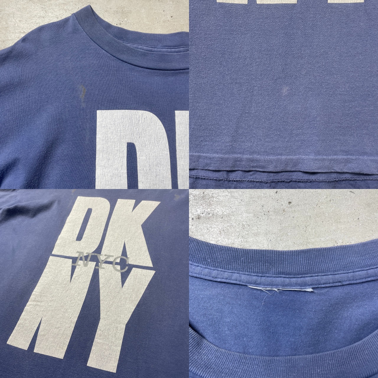 90年代 DKNY ダナキャランニューヨーク ロゴプリント シングルステッチ 