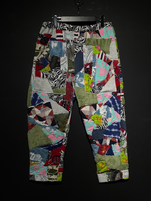 【WEAPON VINTAGE】Multi Fabric "ツギハギ" Patchwork Design Vintage Handmade Easy Pants