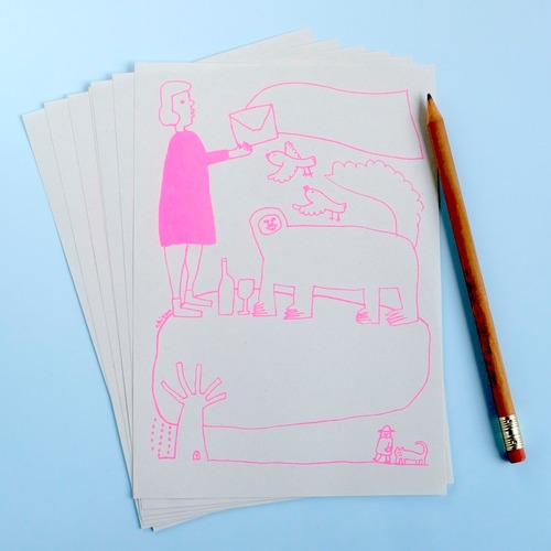 【CHIQON】PAPER IN　B6サイズ 便箋「接続詞のいらない便箋（ネオンピンク）」