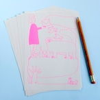 【CHIQON】PAPER IN B6サイズ 便箋「接続詞のいらない便箋(ネオンピンク)」