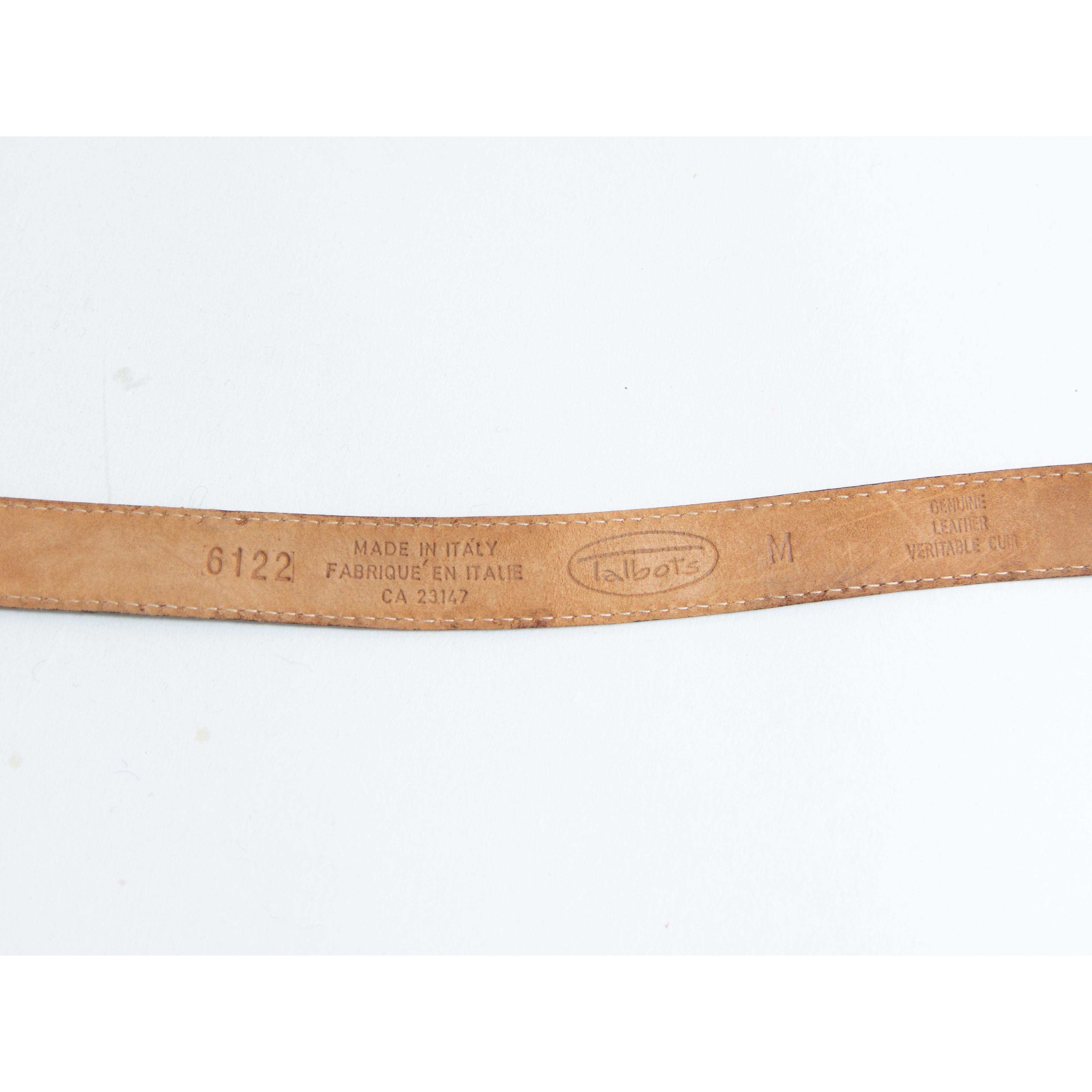 【Talbots】Made in Italy buckle leather belt(タルボット イタリア製 バックルレザーベルト M)11d