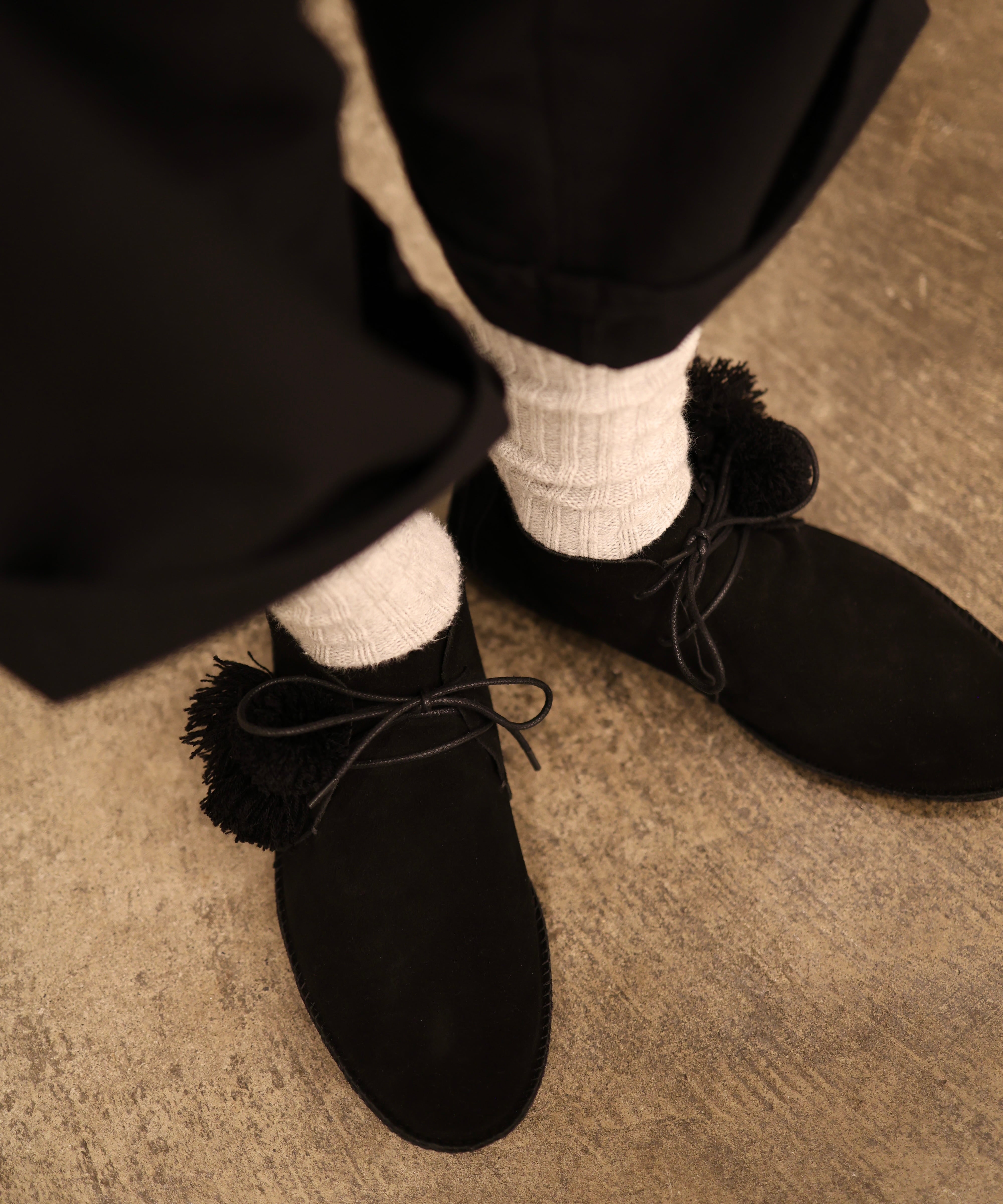 Midorikawa / MID26SS-A03 MOCCASIN CHUKKA BOOTS (BLACK