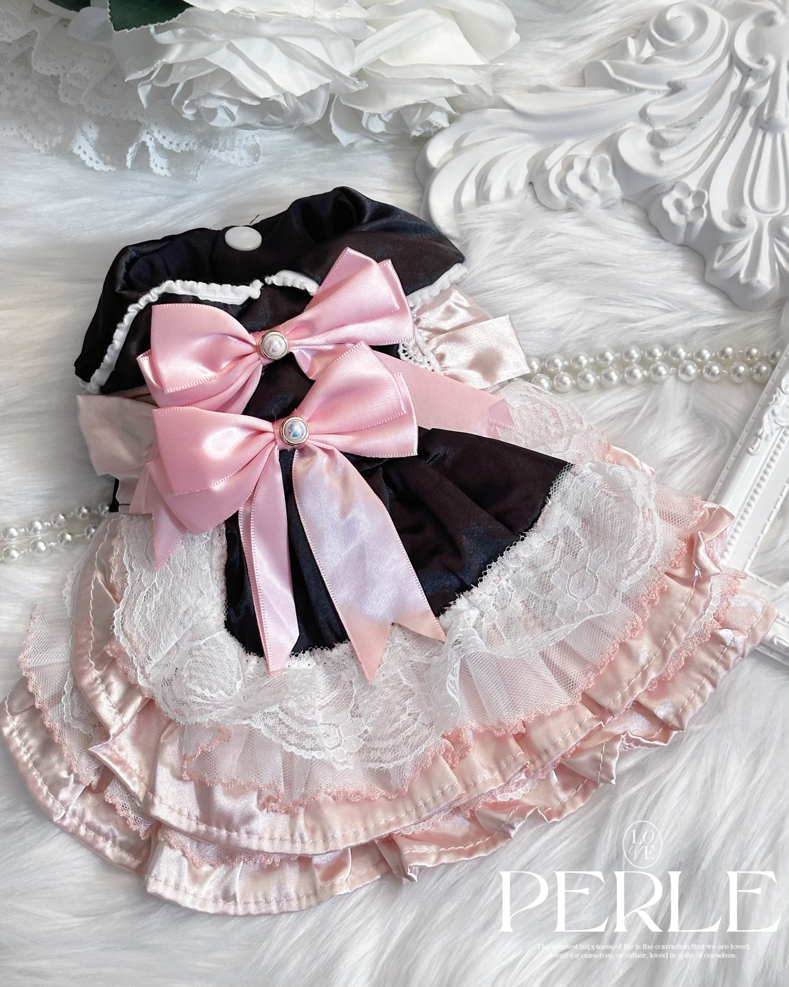 Lolita black pink pet dress