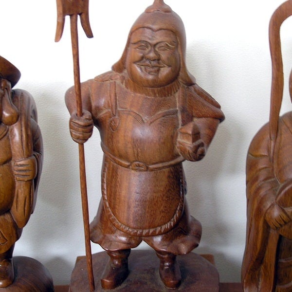 木彫り・七福神(台付)・No.150306-54・梱包サイズ140 木彫り・七福神(台付)・No.150306-54・梱包サイズ140