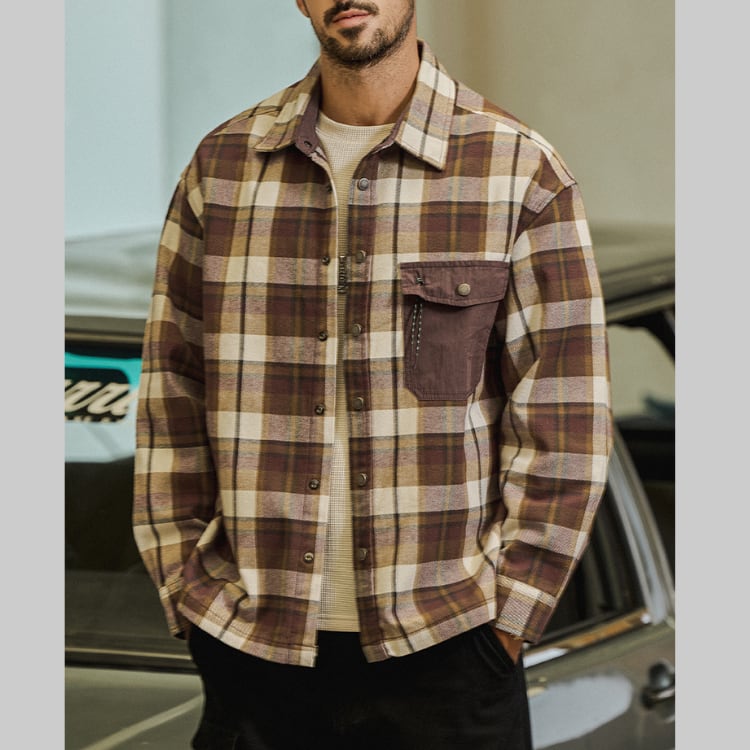 チェックフランネルワークシャツ G00087