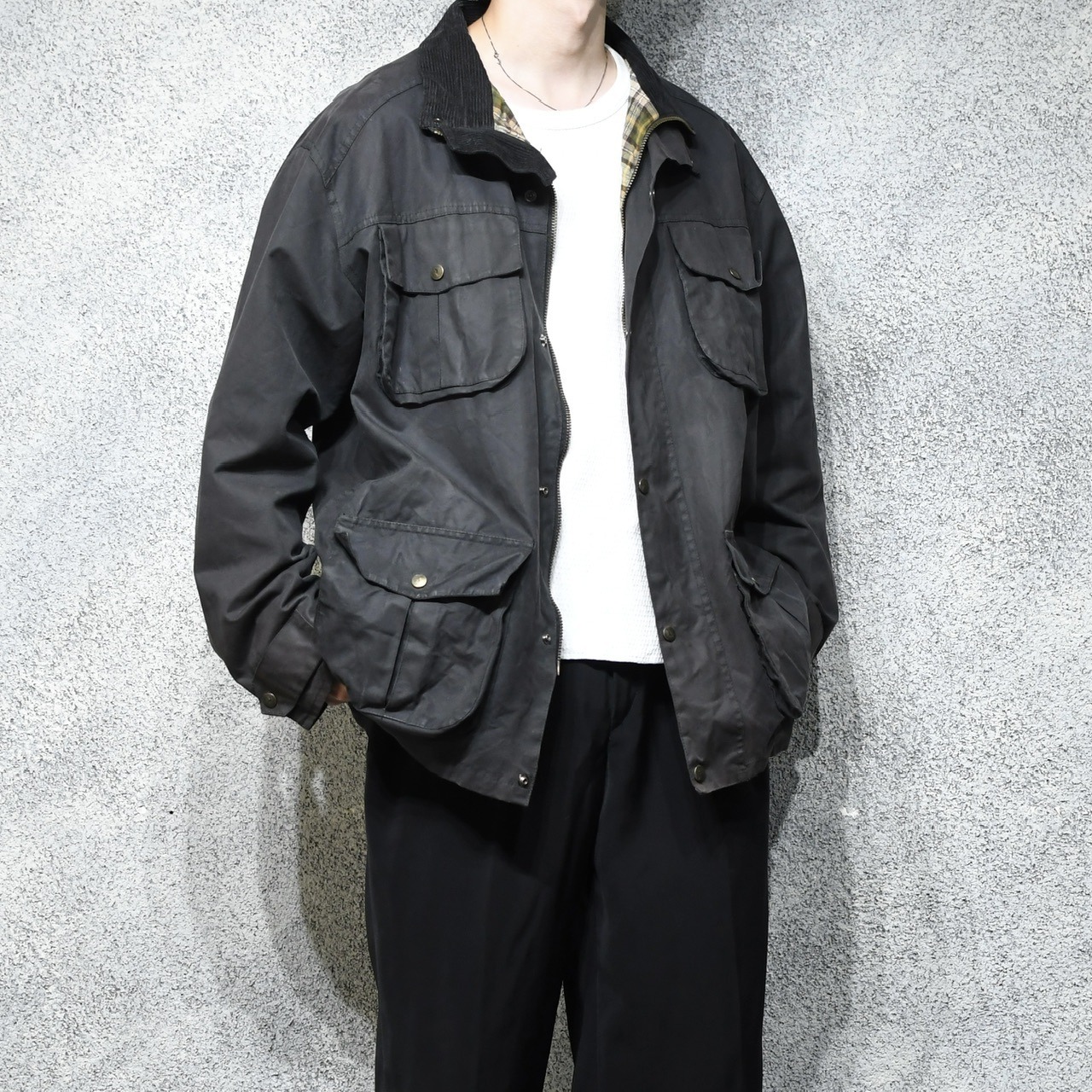 P.G.FIELD dark brown oiled jacket