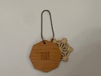 組子柄　木のキーホルダー3個セット（和柄：麻の葉、青海波、花菱）