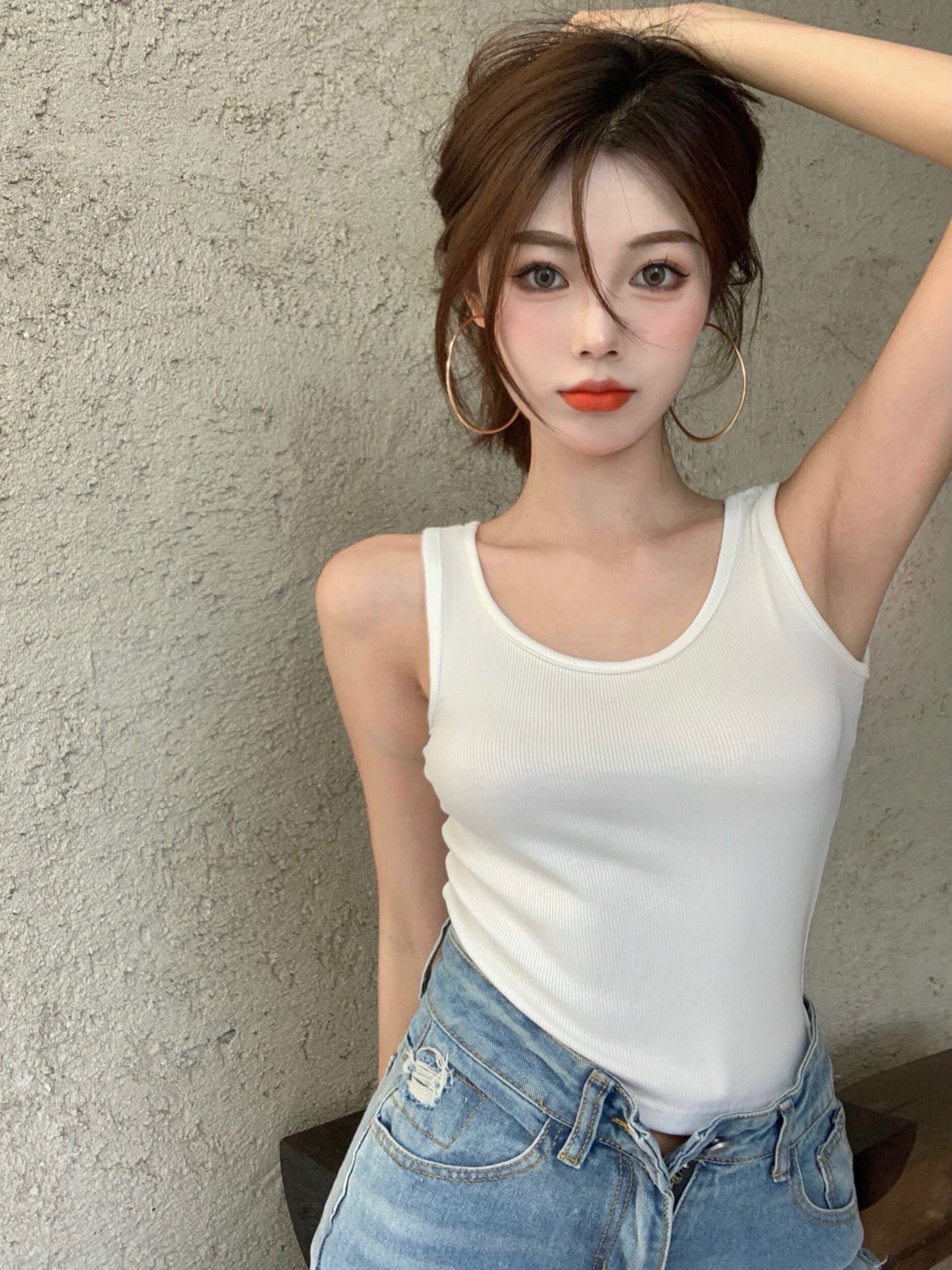 サマーショートホワイトシャツ トップス 夏物 ブラックストロベリース15939323364