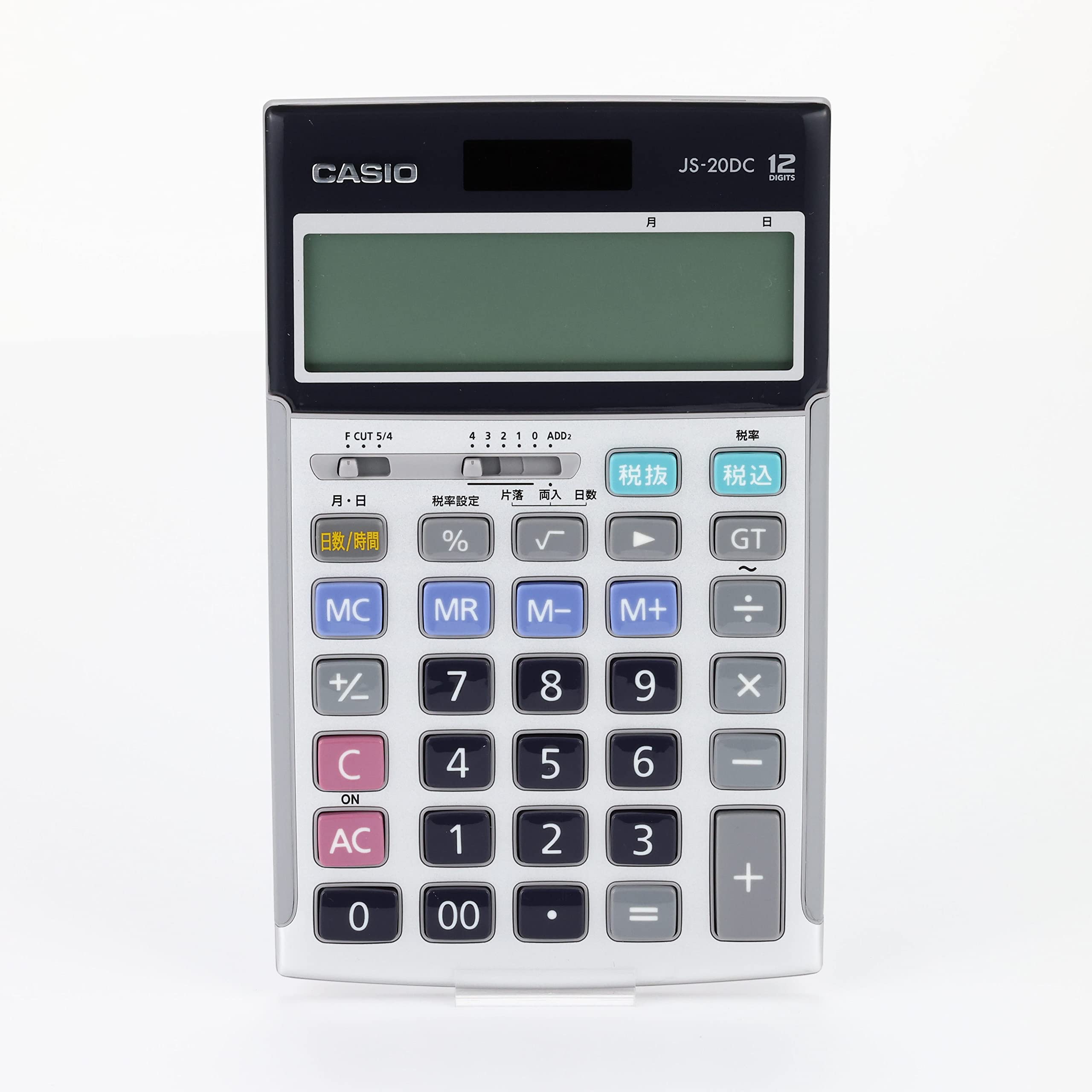 カシオ 本格実務電卓 12桁 日数&時間計算 ジャストタイプ シルバー JS