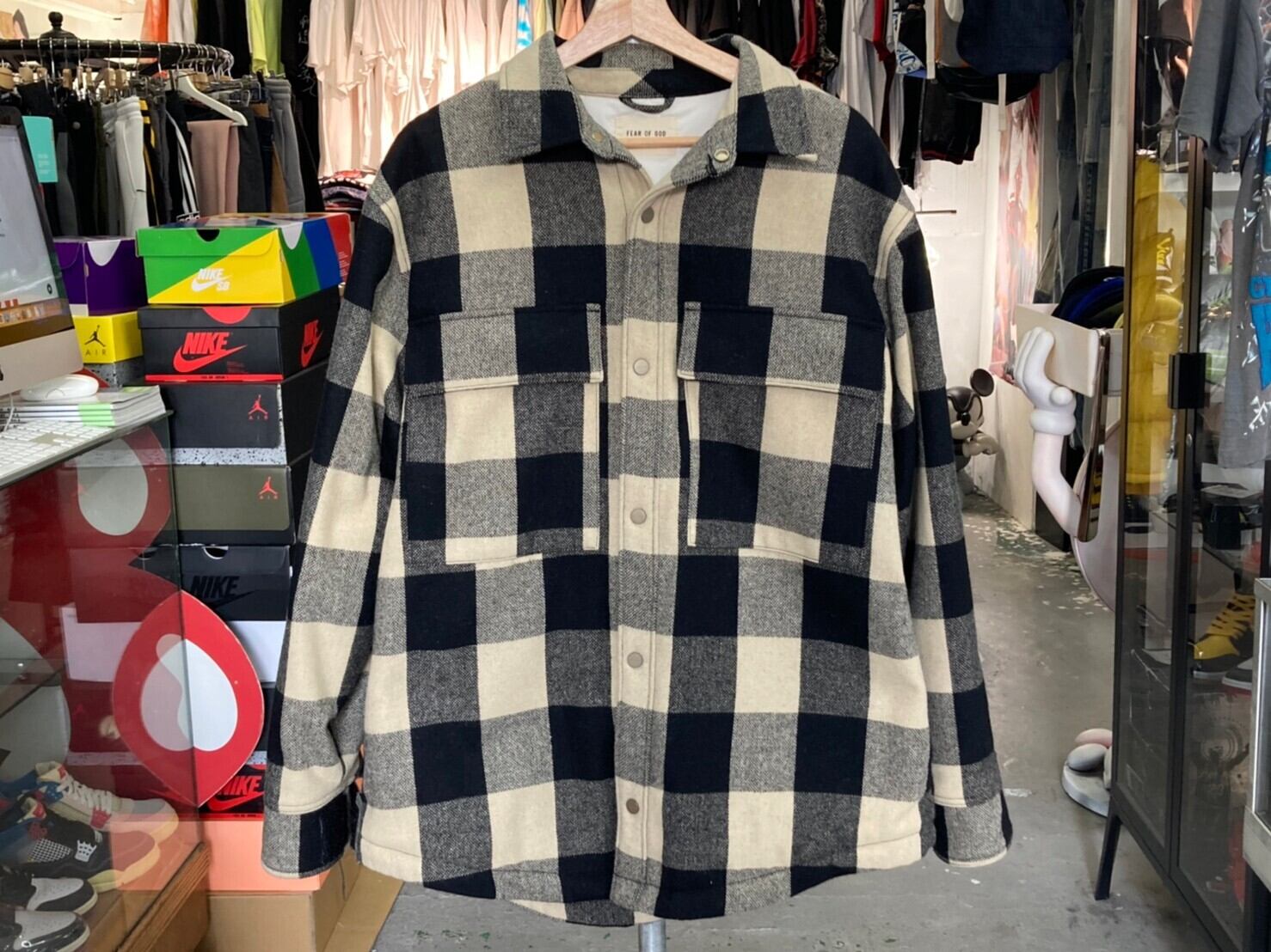 FEAR OF GOD IXTH COLLECTION OVERSIZED CHECK SHIRT JACKET MEDIUM