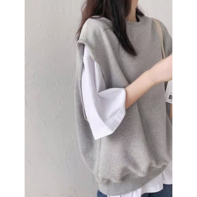 オーバーシルエット クルーネックベスト 2color　RA3539
