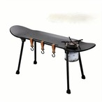 アウトドアキャンプテーブル 折りたたみテーブル ＜コンロ＆フック＆ストーブ付き＞