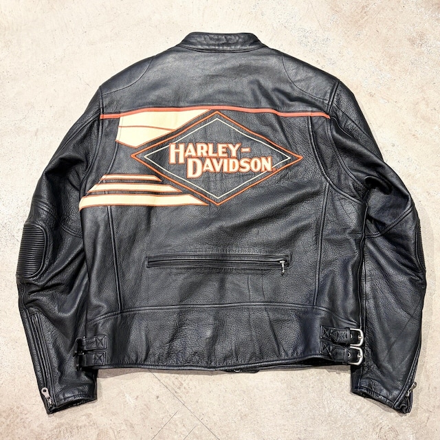 1990-00s HARLEY-DAVIDSON LEATHER JACKET BLACK MOTORCYCLE