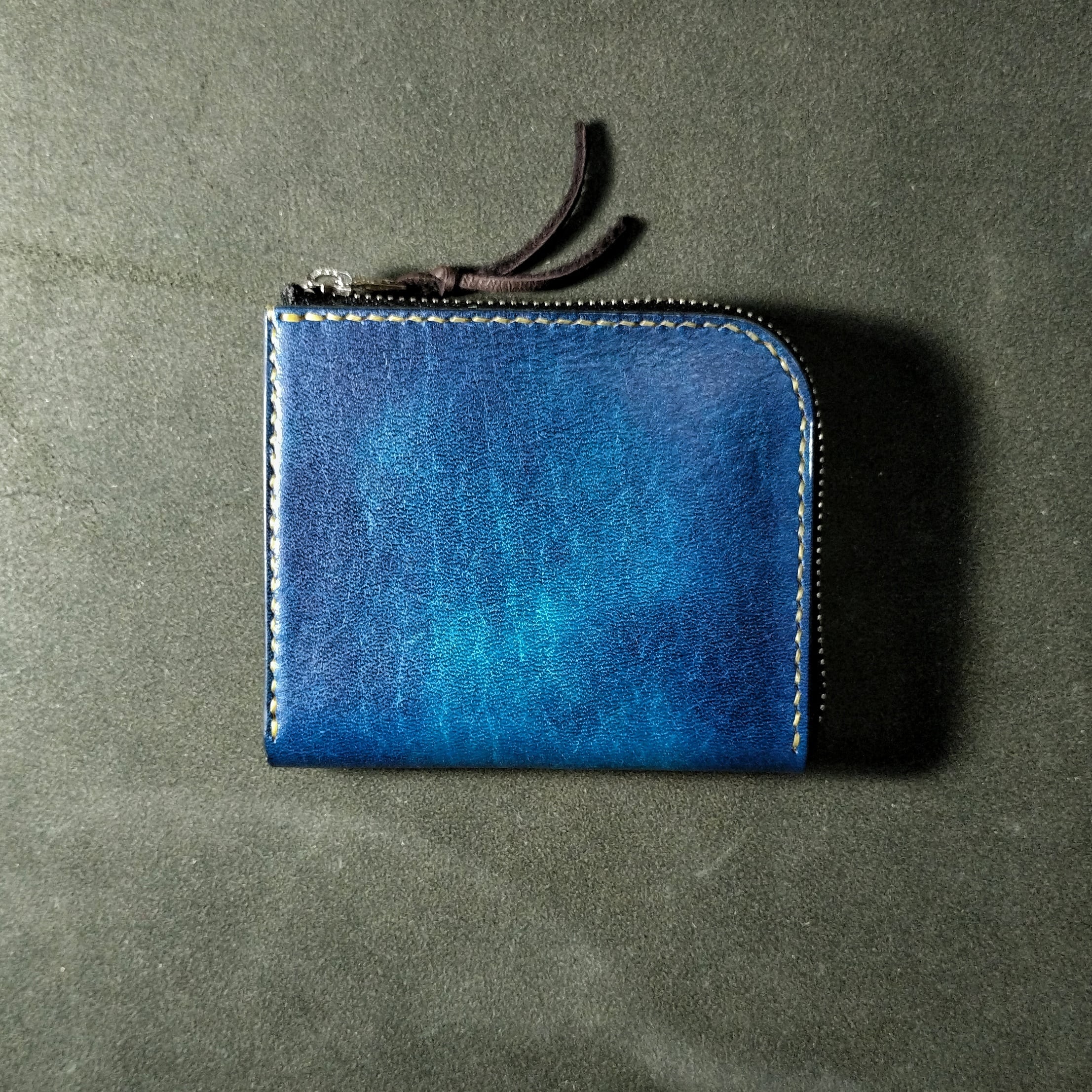 まるページ NA Lzip mini / blue】 | NA Leather Factory