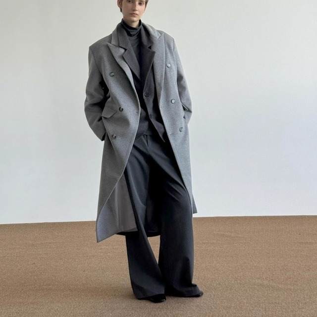 ウールブレンド ダブルチェスターコート 2color MOJ0239
