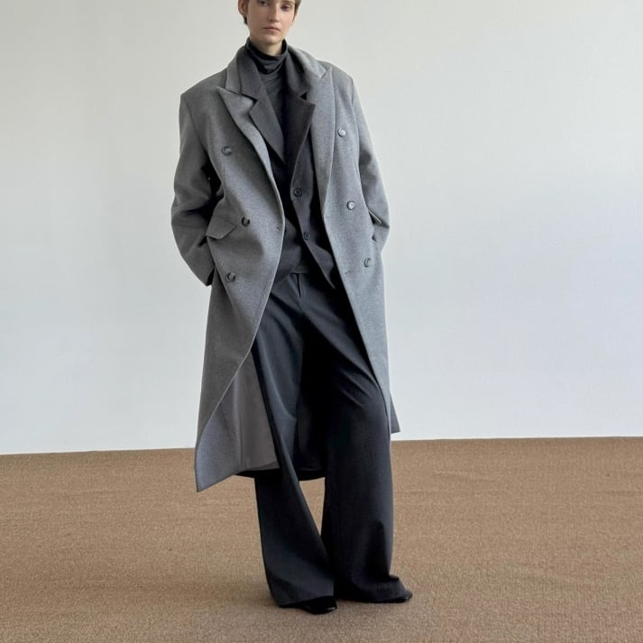 ウールブレンド ダブルチェスターコート 2color MOJ0239